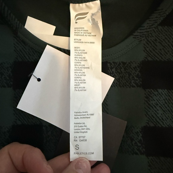 Fabletics Green and Black Plaid Leggings 3-pc Set NWT - Picture 8 of 8